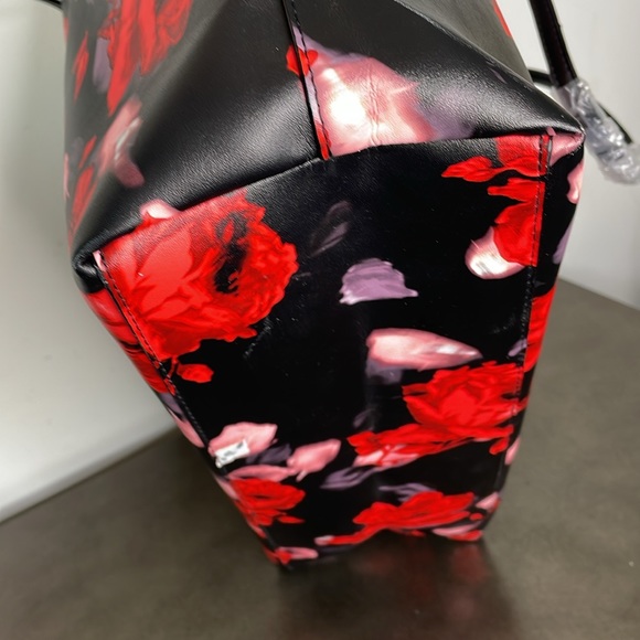 Victoria Secret NWT Tote, Black w/ Roses - Picture 5 of 7